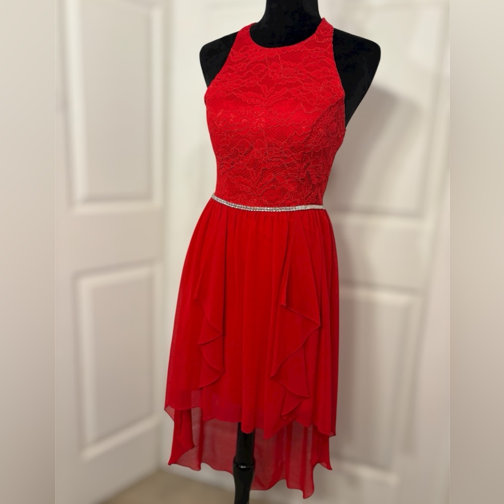Junior size 5 red semi formal dress